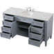 Park Avenue 60 X 22 X 35 inch Grey Vanity Sink Set