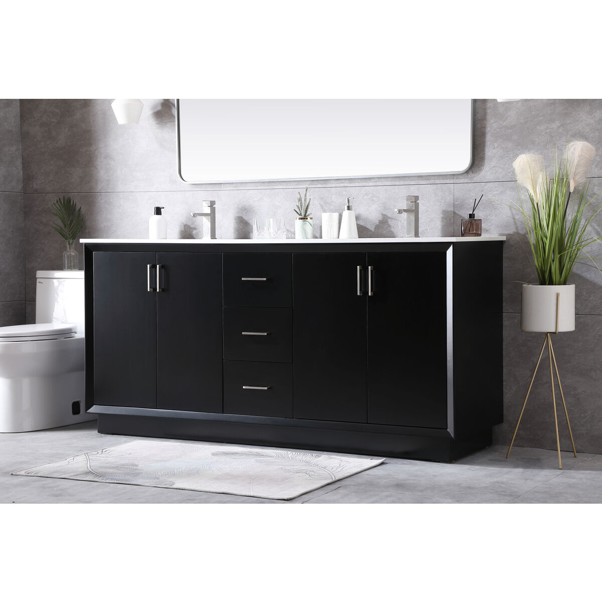 Hayes 72 X 22 X 35 inch Black Vanity Sink Set