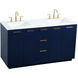 Blake 60 X 22 X 34 inch Blue Vanity Sink Set