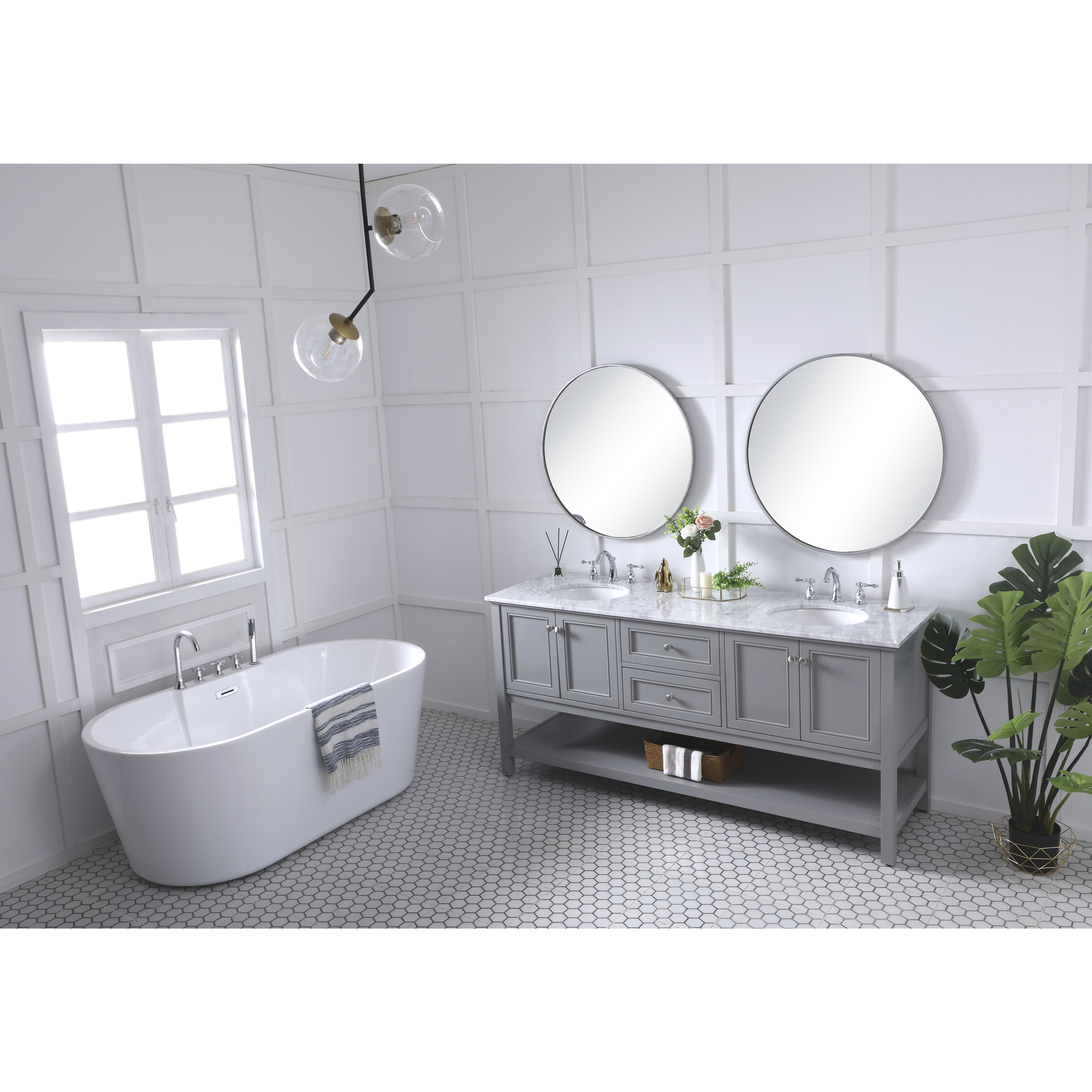 Metropolis 72 X 22 X 34 inch Grey Vanity Sink Set