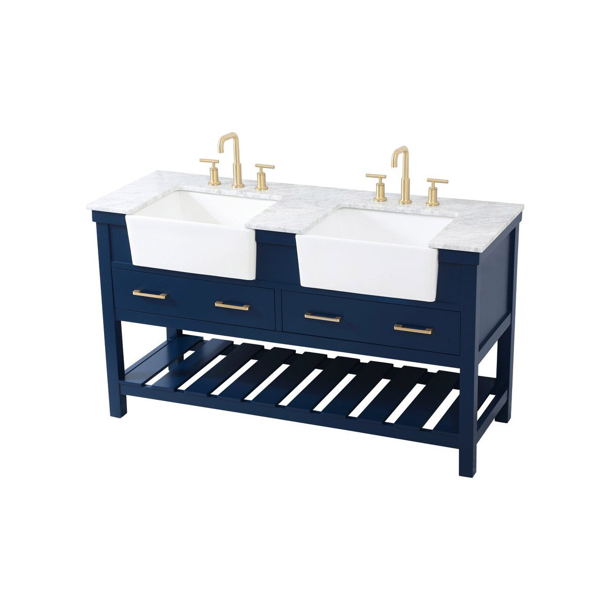 Clement 60 X 22 X 34 inch Blue Bathroom Vanity Cabinet