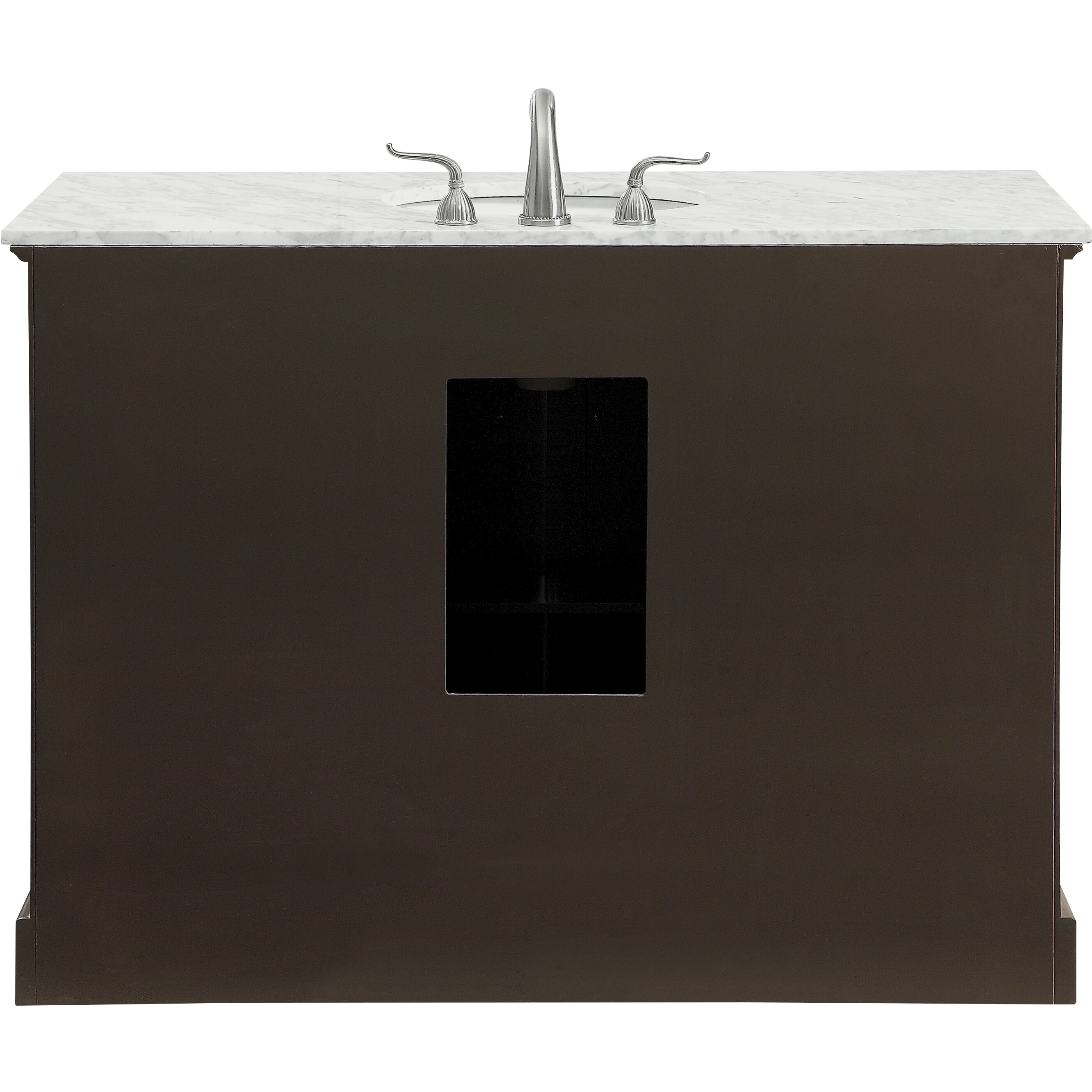 Americana 48 X 35 inch Teak with Carrara White Marble Vanity Set