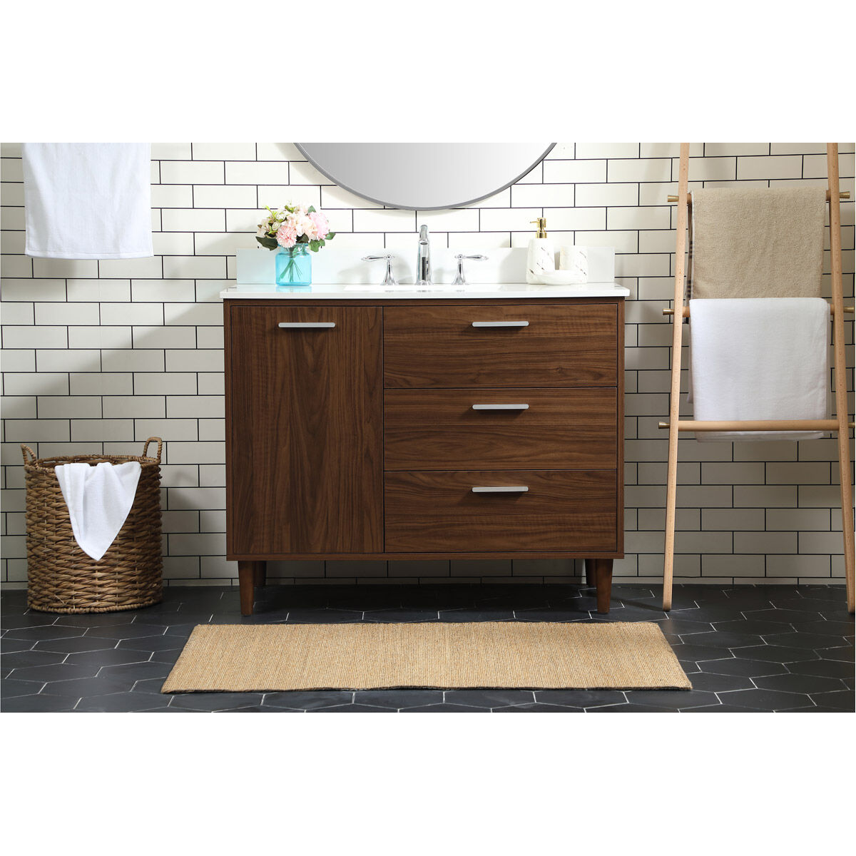 Baldwin 42 X 22 X 34 inch Walnut Vanity Sink Set
