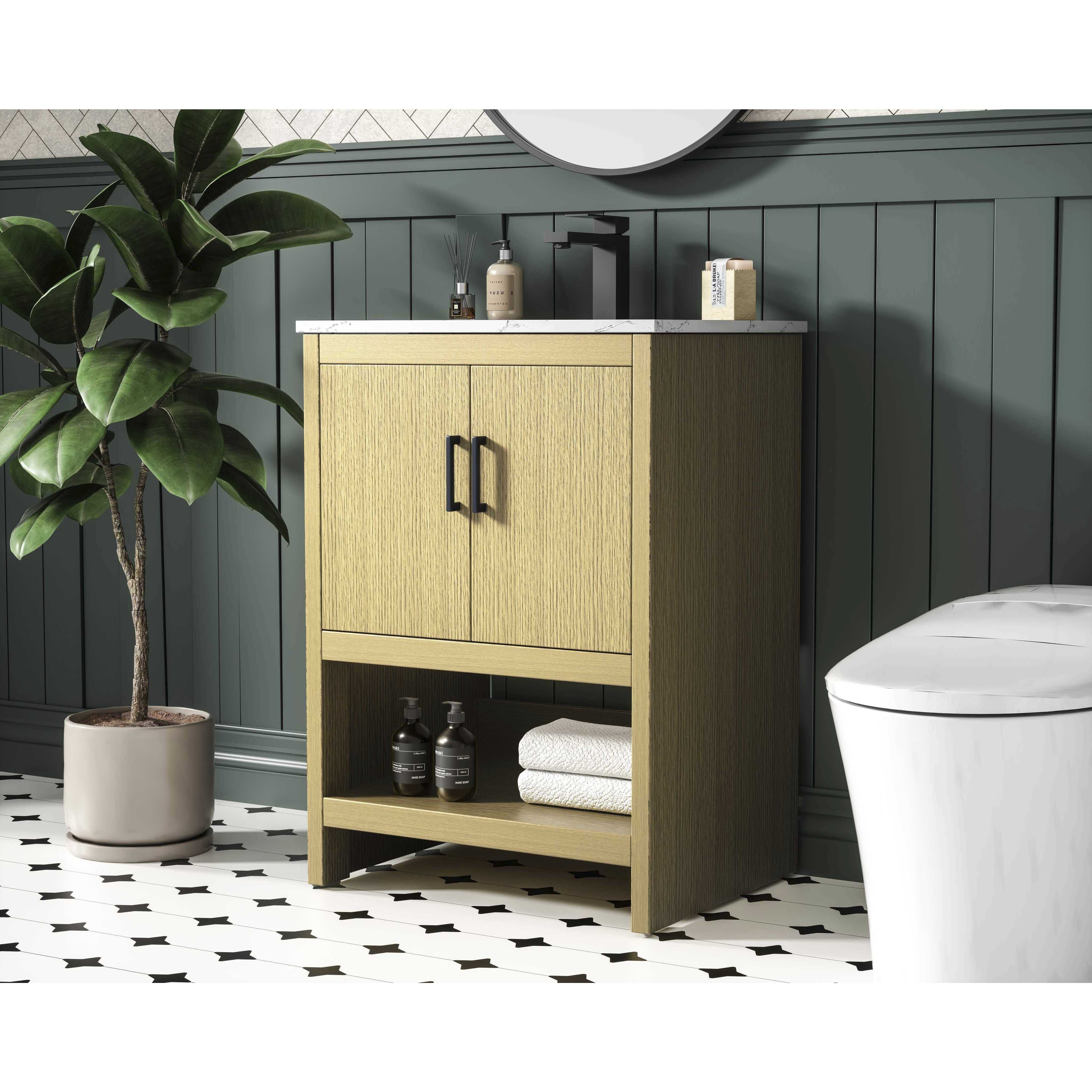 Ira 24 X 34 inch Honey Brown Bathroom Vanity Cabinet