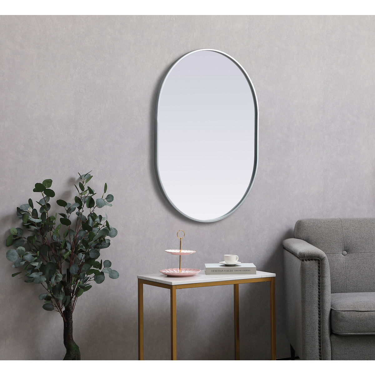 Asha 36 X 27 inch Silver Mirror in 27 x 36