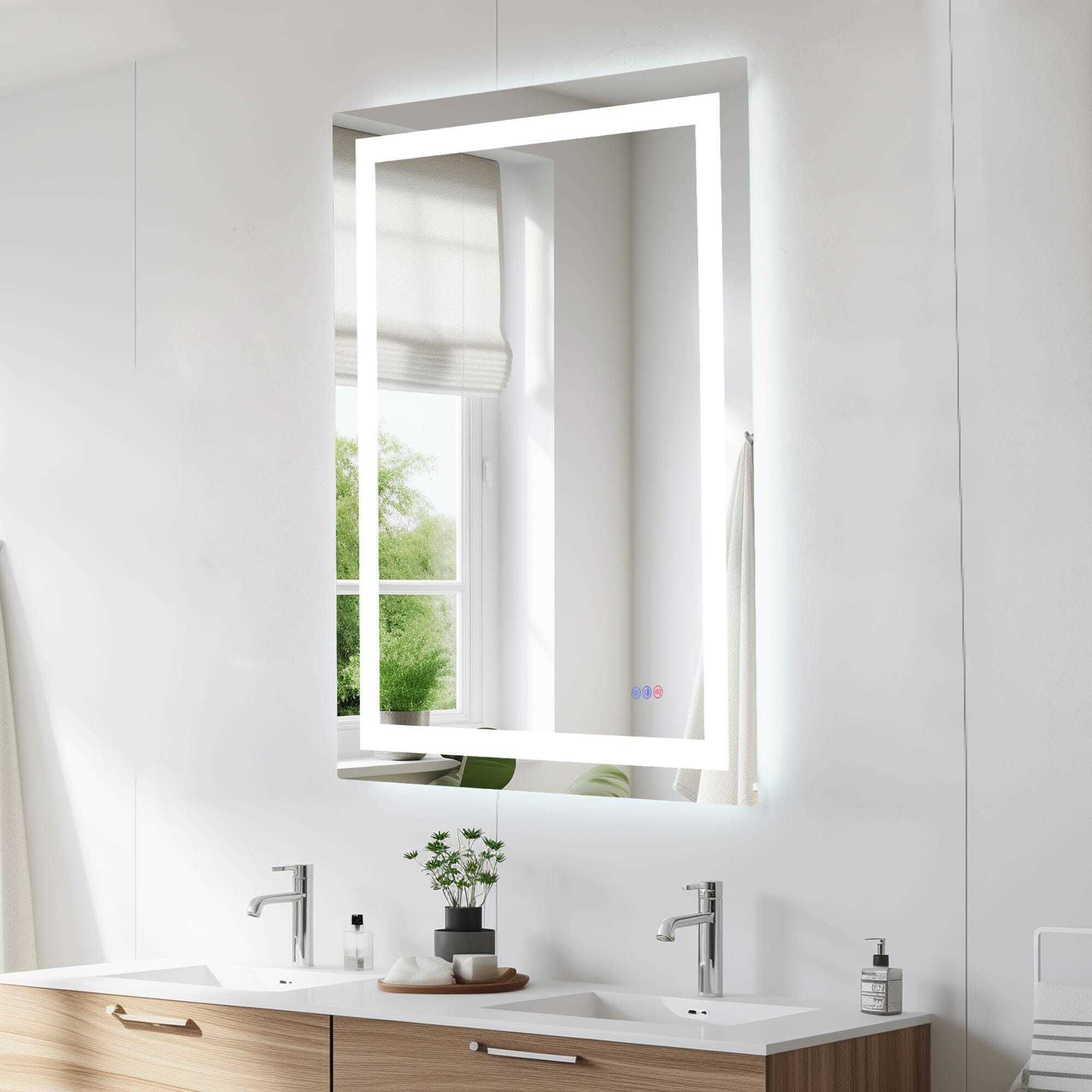 Riven 48 X 36 inch White LED Mirror