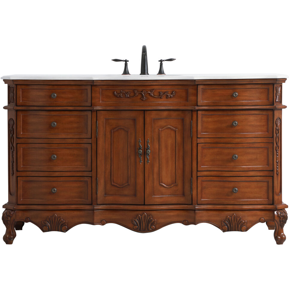 Danville 60 X 21 X 36 inch Teak Vanity Sink Set
