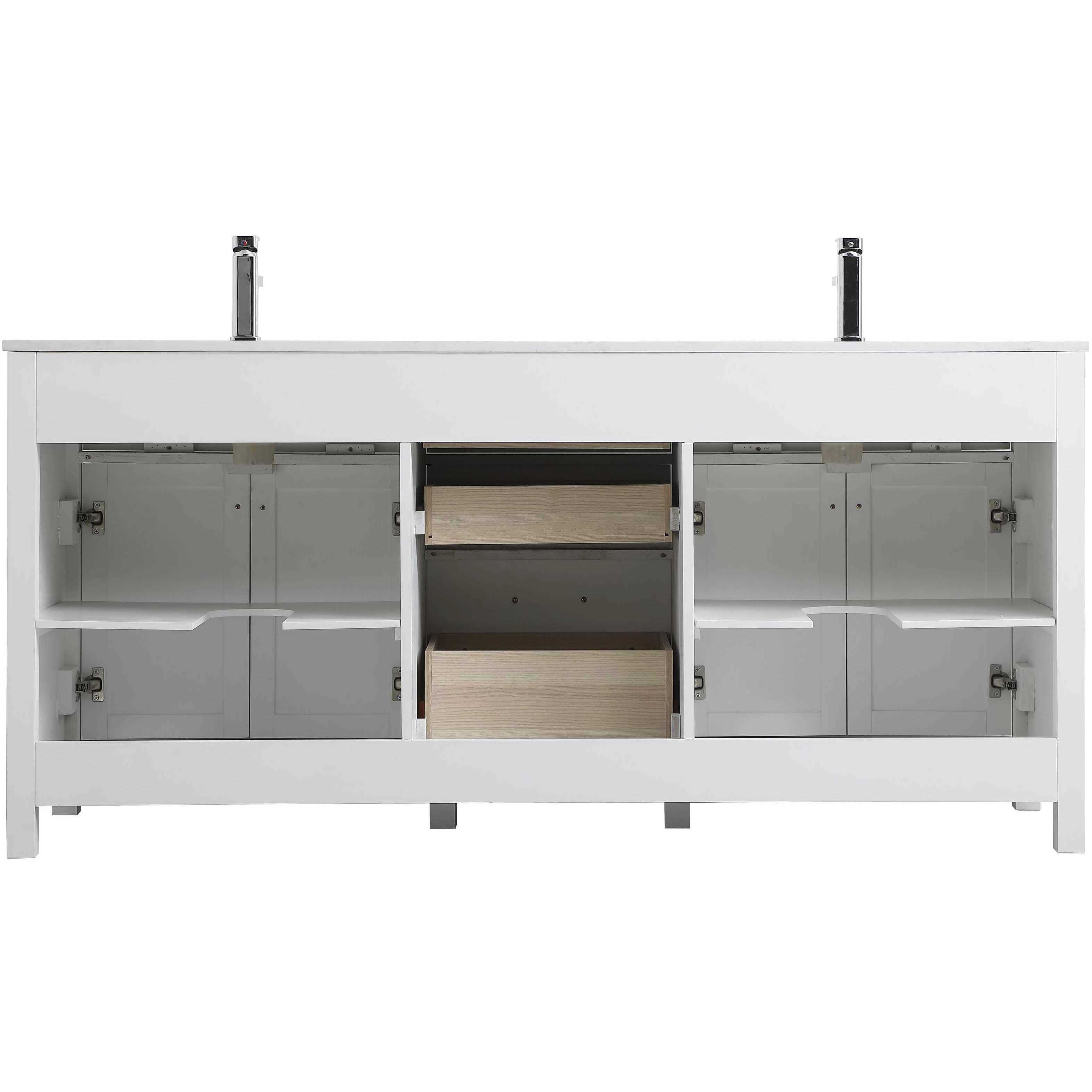 Lewis 72 X 22 X 34 inch White Vanity Sink Set