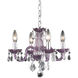 Rococo 4 Light 15 inch Purple Dining Chandelier Ceiling Light in Clear