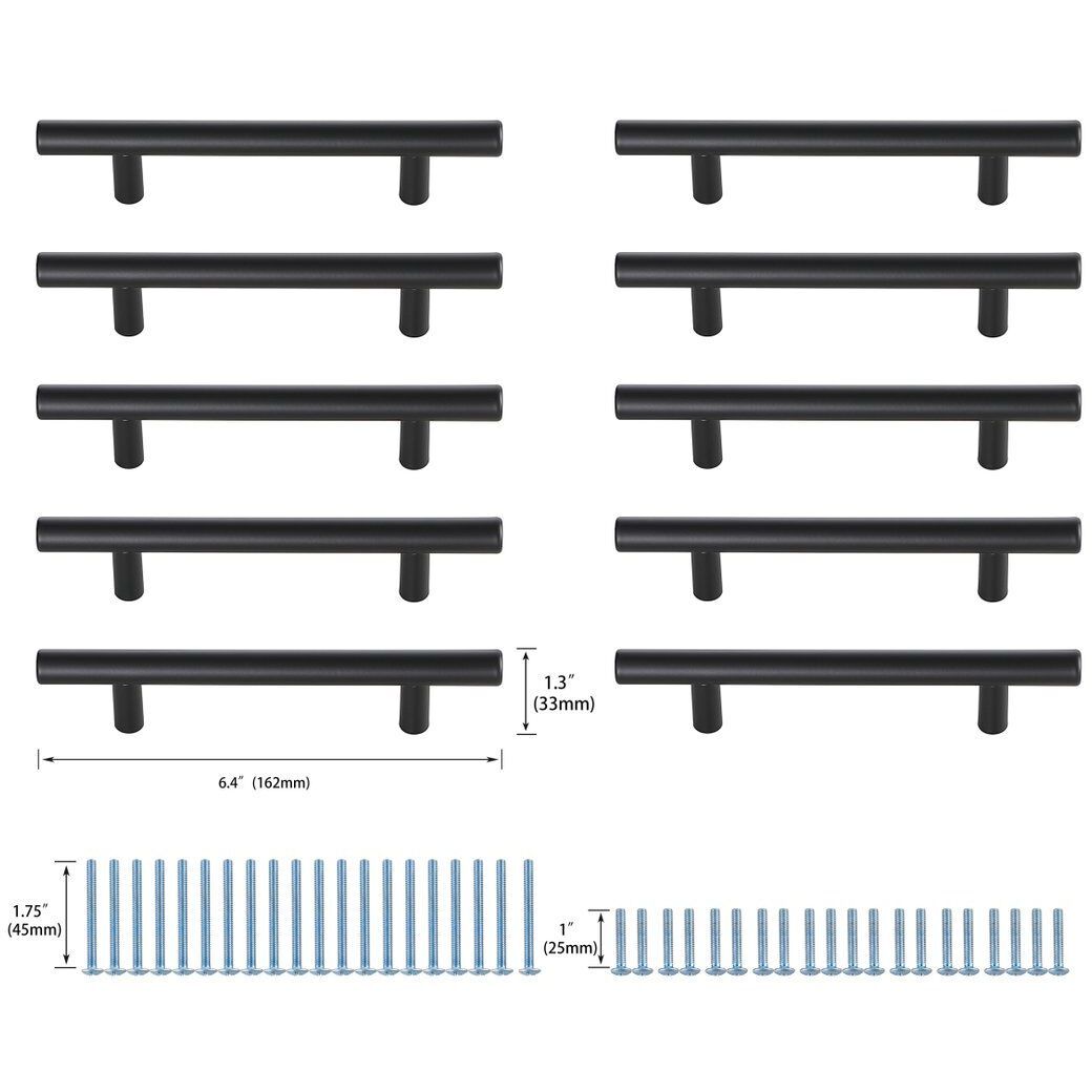 Quinn Matte Black Hardware Drawer Pull, Set of 10
