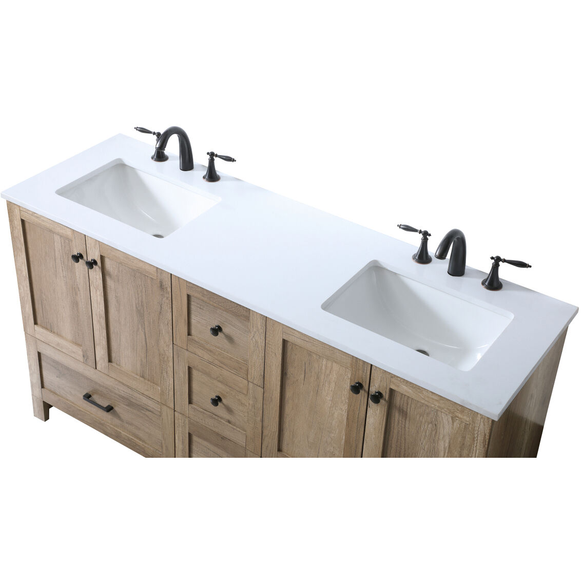 Soma 60 X 19 X 34 inch Natural Oak Vanity Sink Set in 2