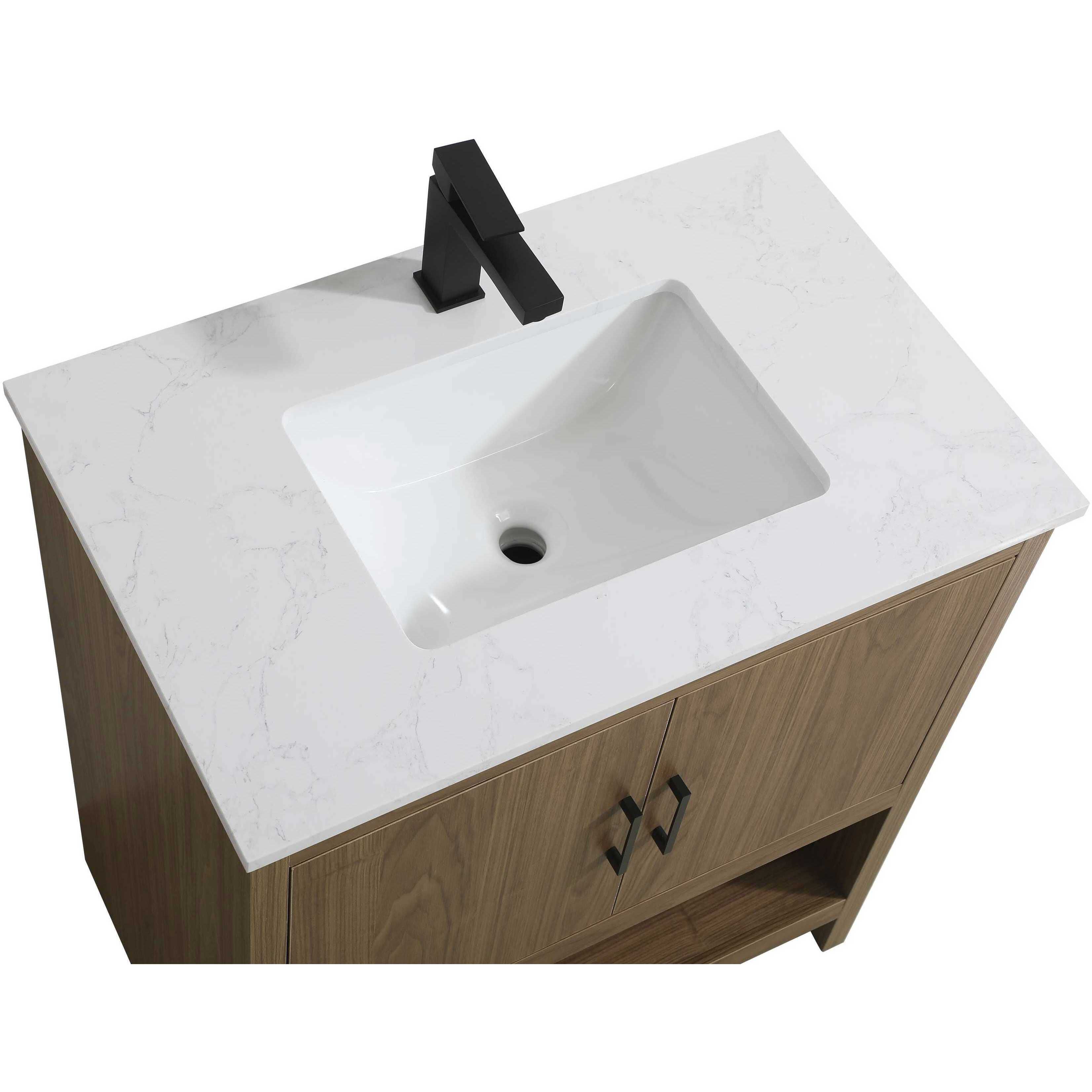 Ira 30 X 34 inch Walnut Brown Bathroom Vanity Cabinet