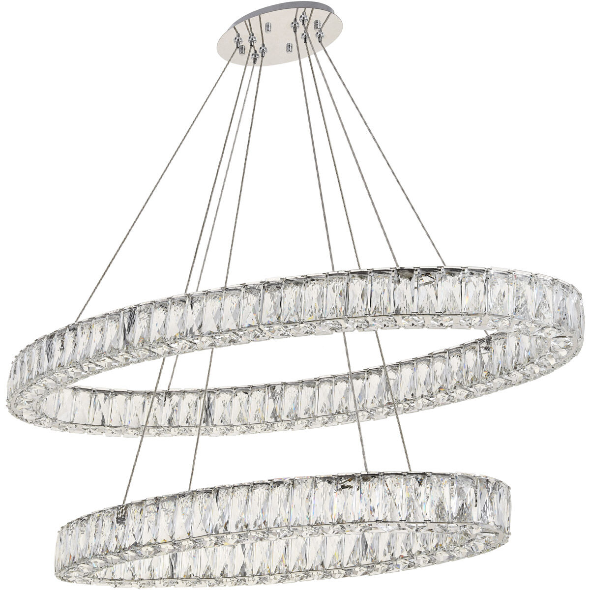 Monroe LED 48 inch Chrome Chandelier Ceiling Light