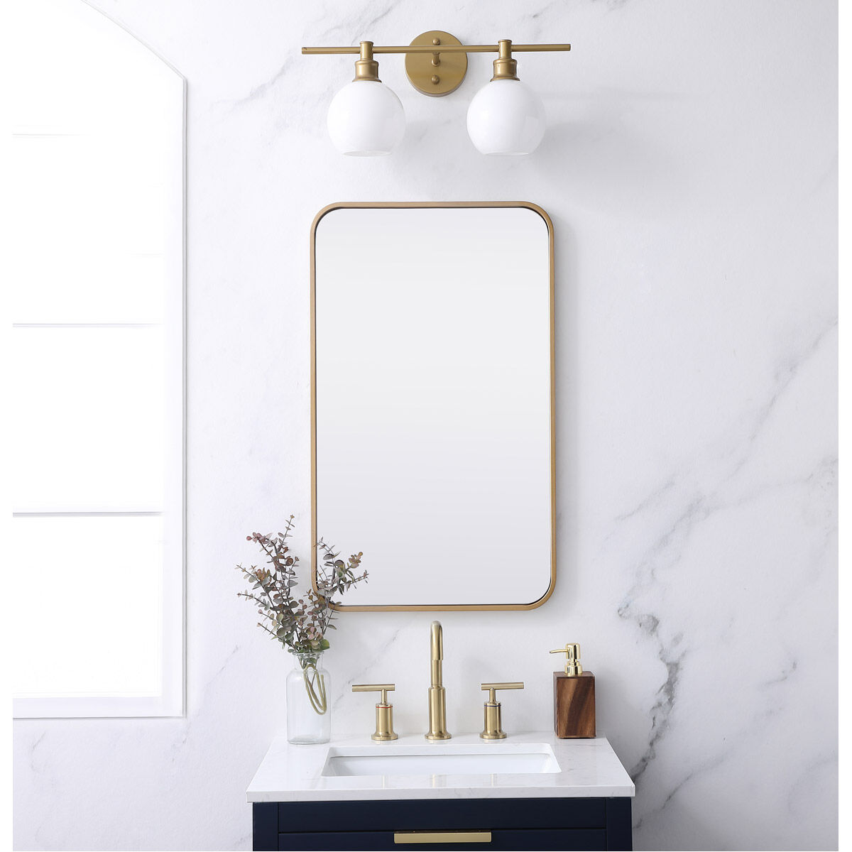 Evermore 30 X 18 inch Brass Mirror