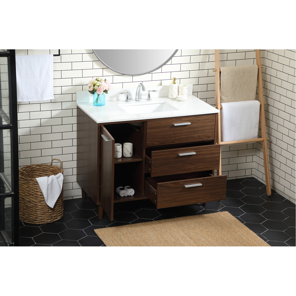 Baldwin 42 X 22 X 34 inch Walnut Vanity Sink Set