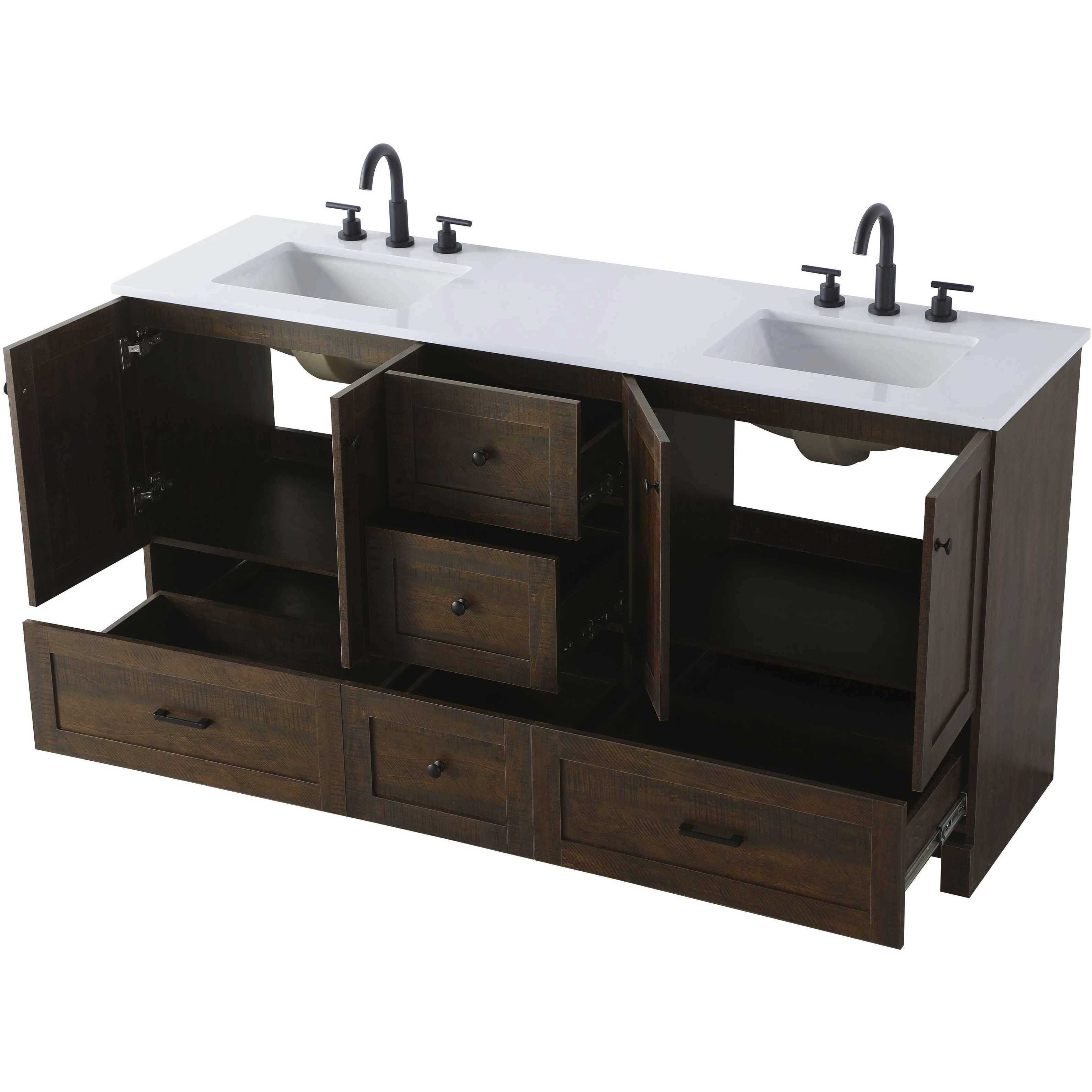 Soma 66 X 34 inch Expresso Bathroom Vanity Cabinet