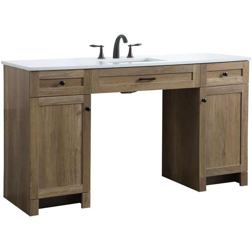 Cooper 60 X 19 X 34 inch Natural Oak Vanity Sink Set