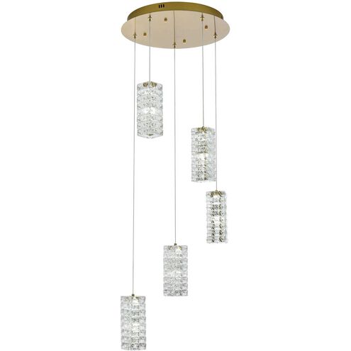 Aston 5 Light 20 inch Satin Gold Pendant Ceiling Light
