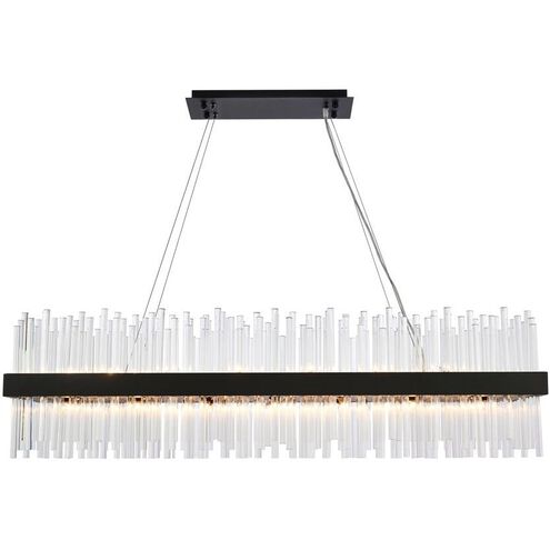 Dallas 28 Light 48 inch Black Linear Chandelier Ceiling Light