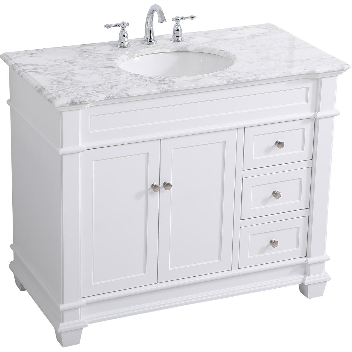 Wesley 42 X 21.5 X 35 inch White Vanity Sink Set