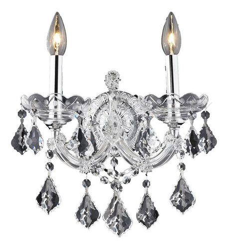 Maria Theresa 2 Light 12 inch Chrome Wall Sconce Wall Light in Clear, Royal Cut