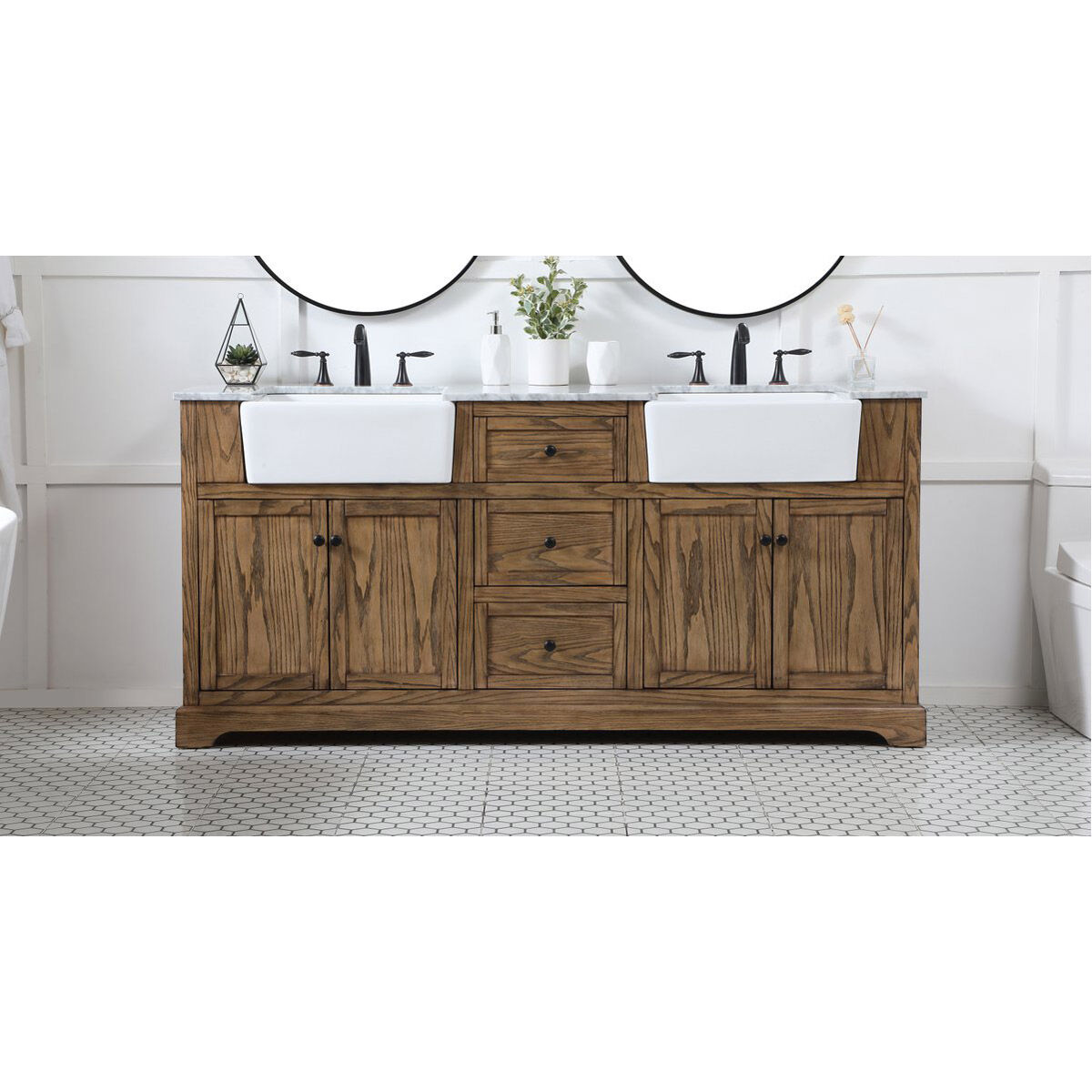 Franklin 72 X 22 X 35 inch Driftwood Bathroom Vanity Cabinet