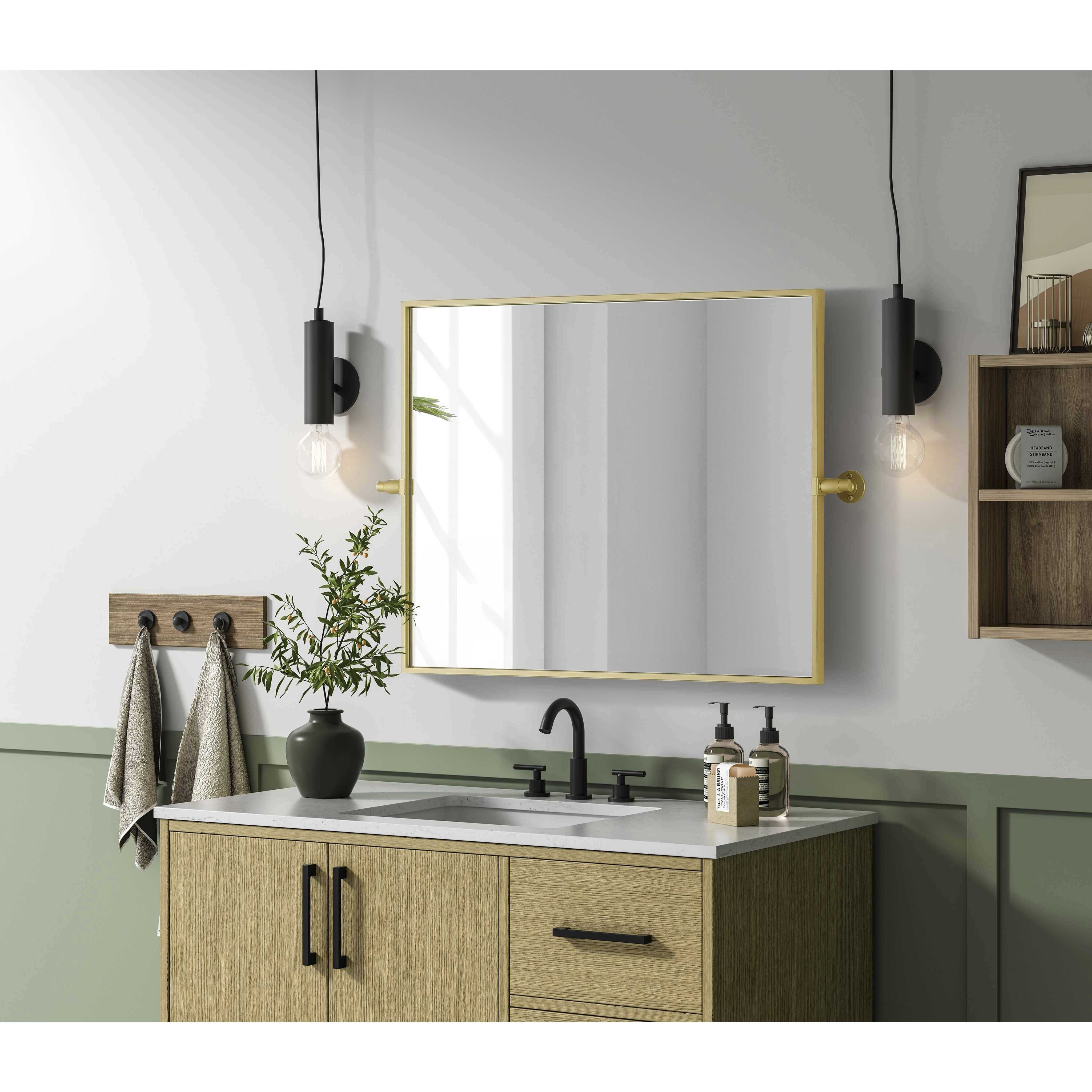 Amoura 30 X 24 inch Brass Mirror