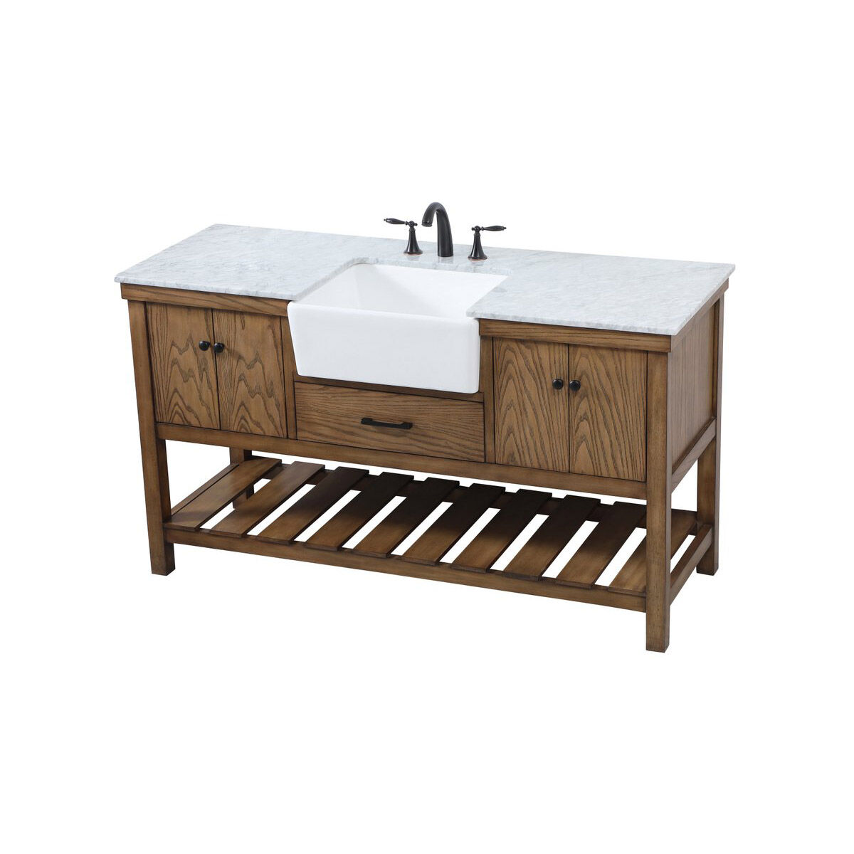 Clement 60 X 22 X 34 inch Driftwood Bathroom Vanity Cabinet