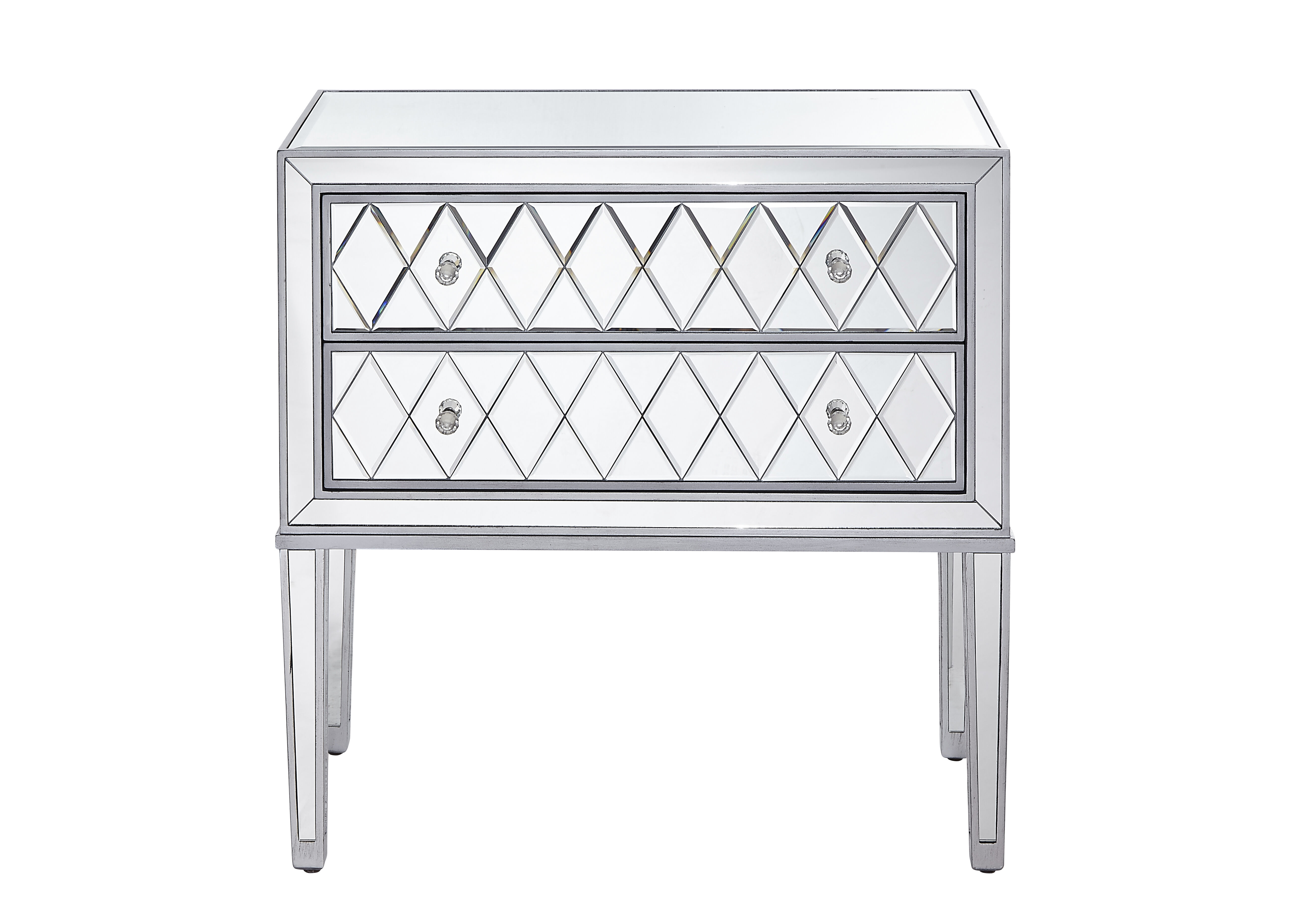 Reflexion 34 X 34 inch Antique Hand Rubbed Silver Nightstand