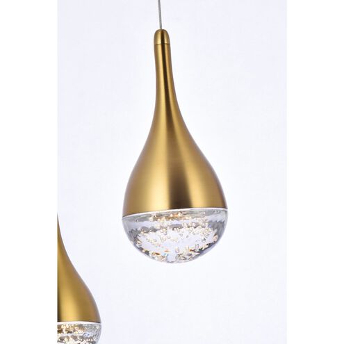 Amherst 5 Light 14.5 inch Satin Gold Pendant Ceiling Light
