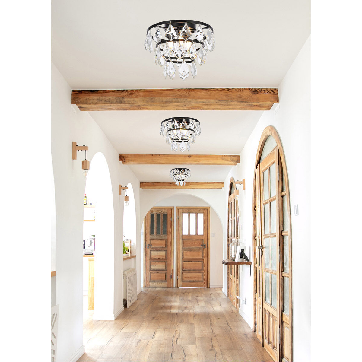 Ella 3 Light 10 inch Black Flush Mount Ceiling Light