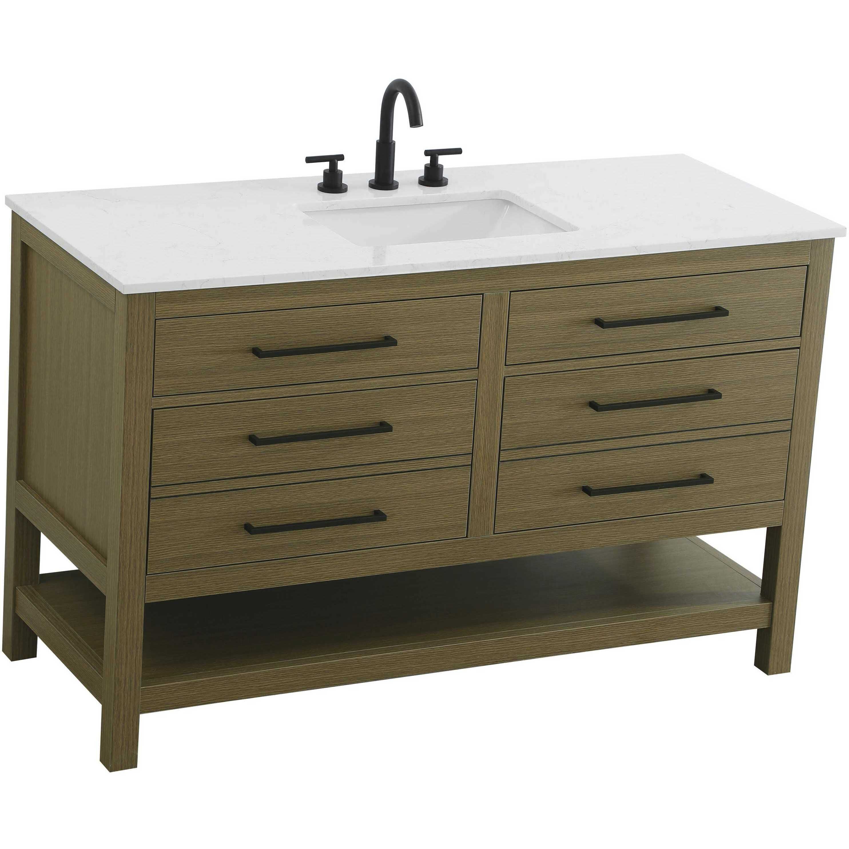 Karson 54 X 34 inch Chestnut Brown Bathroom Vanity Cabinet in 1