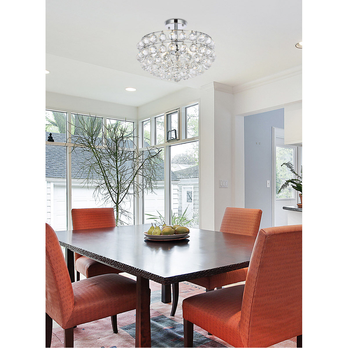 Savannah 3 Light 16 inch Chrome Flush Mount Ceiling Light