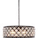 Madison 8 Light 32 inch Matte Black Pendant Ceiling Light in Clear, Faceted Royal Cut, Urban Classic
