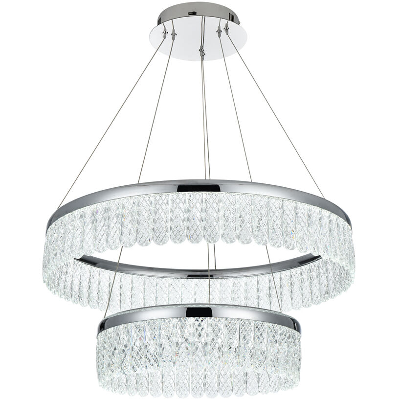 Rune 2 Light 24 inch Chrome Chandelier Ceiling Light