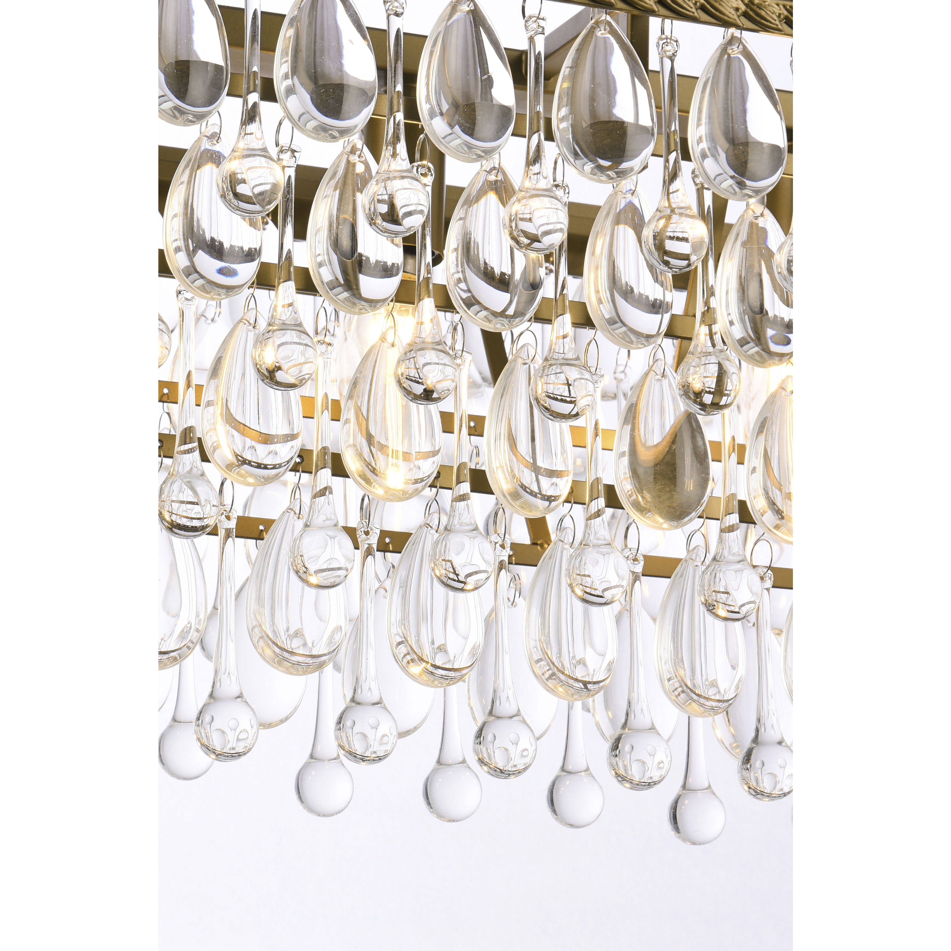 Nordic 6 Light 32 inch Brass Linear Pendant Ceiling Light