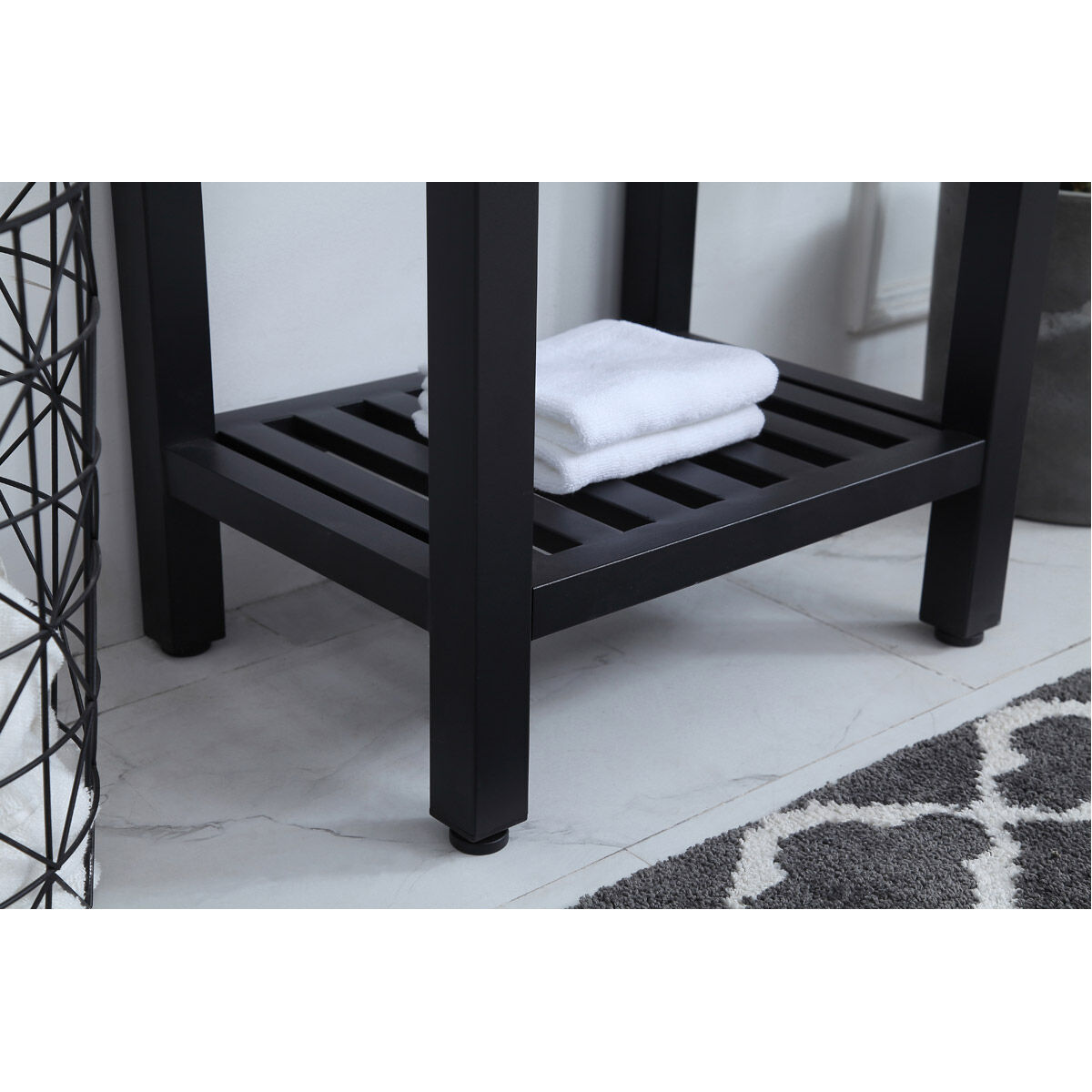 Raya 18 X 13.5 X 34 inch Black and White Vanity Sink Set