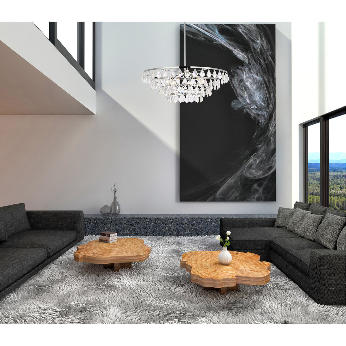 Ella 6 Light 28 inch Chrome Pendant Ceiling Light