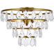 Ella 3 Light 16 inch Brass Flush Mount Ceiling Light