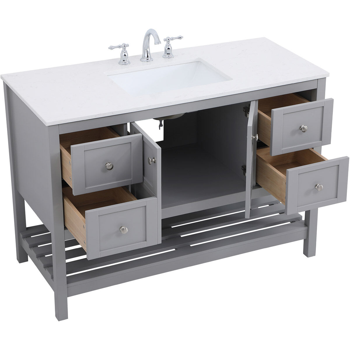 Theo 48 X 22 X 34 inch Gray Vanity Sink Set