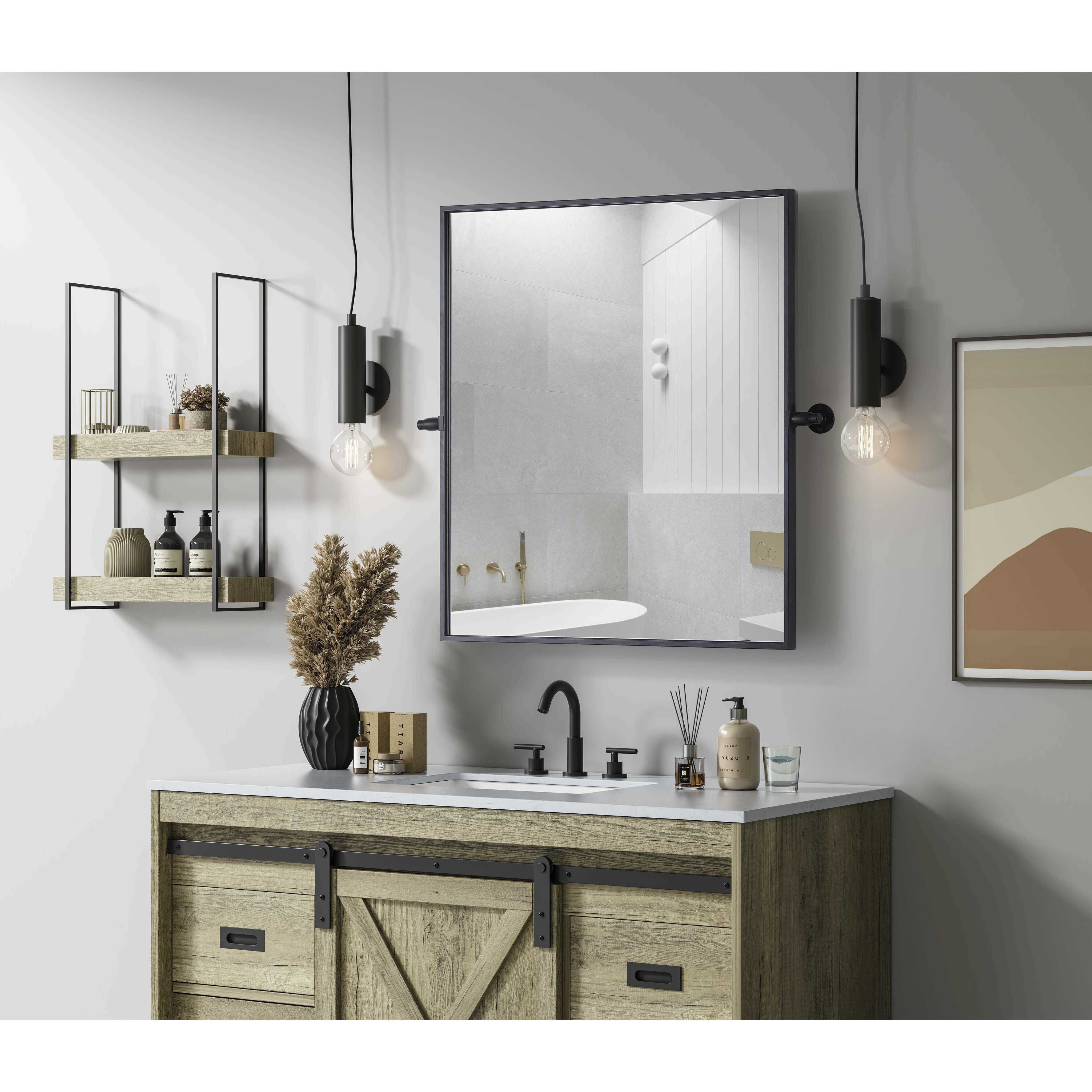 Amoura 30 X 27 inch Black Mirror