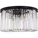 Sydney 8 Light 26 inch Matte Black Flush Mount Ceiling Light in Clear, Urban Classic