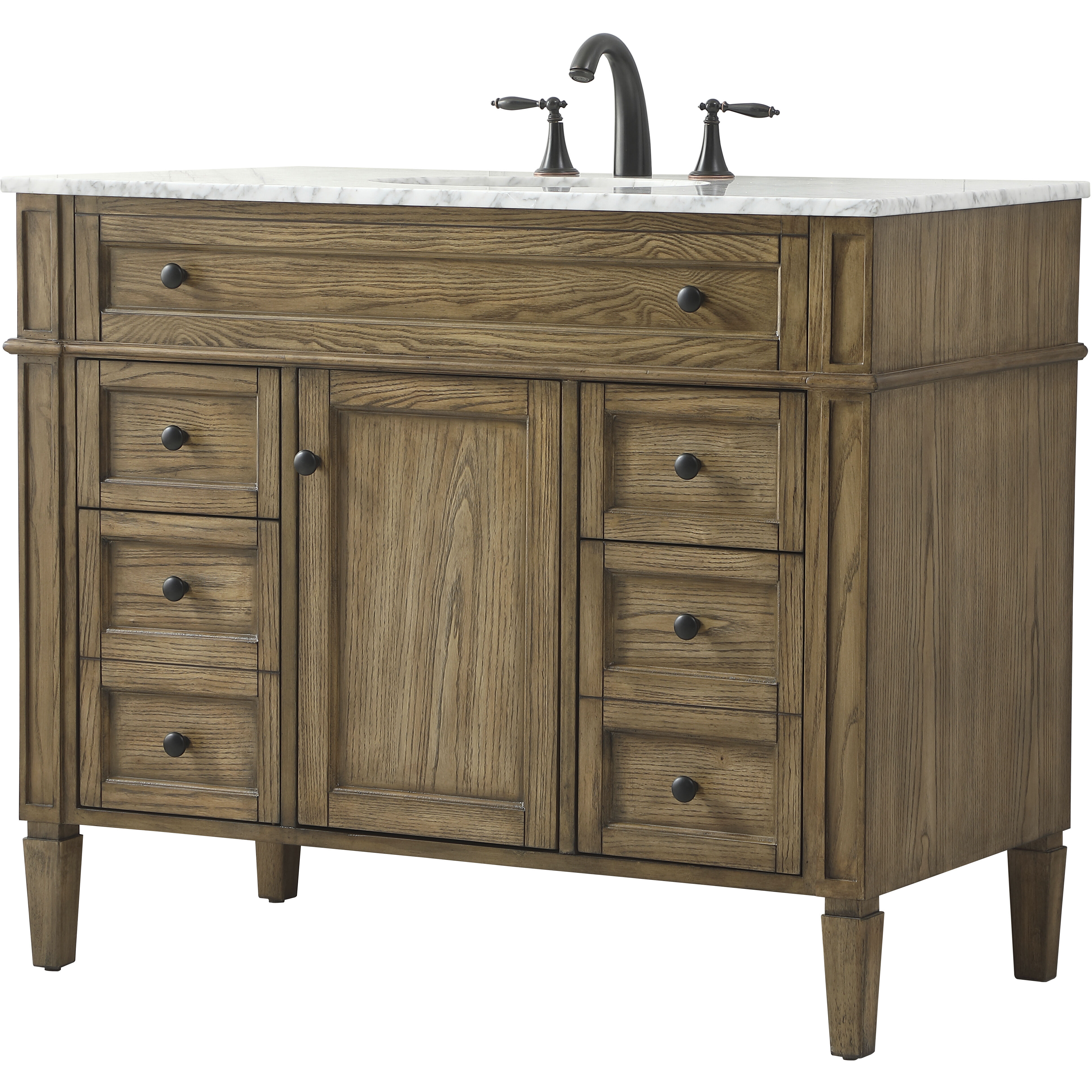 Park Avenue 42 X 21.5 X 35 inch Driftwood Vanity Sink Set in Dark Walnut
