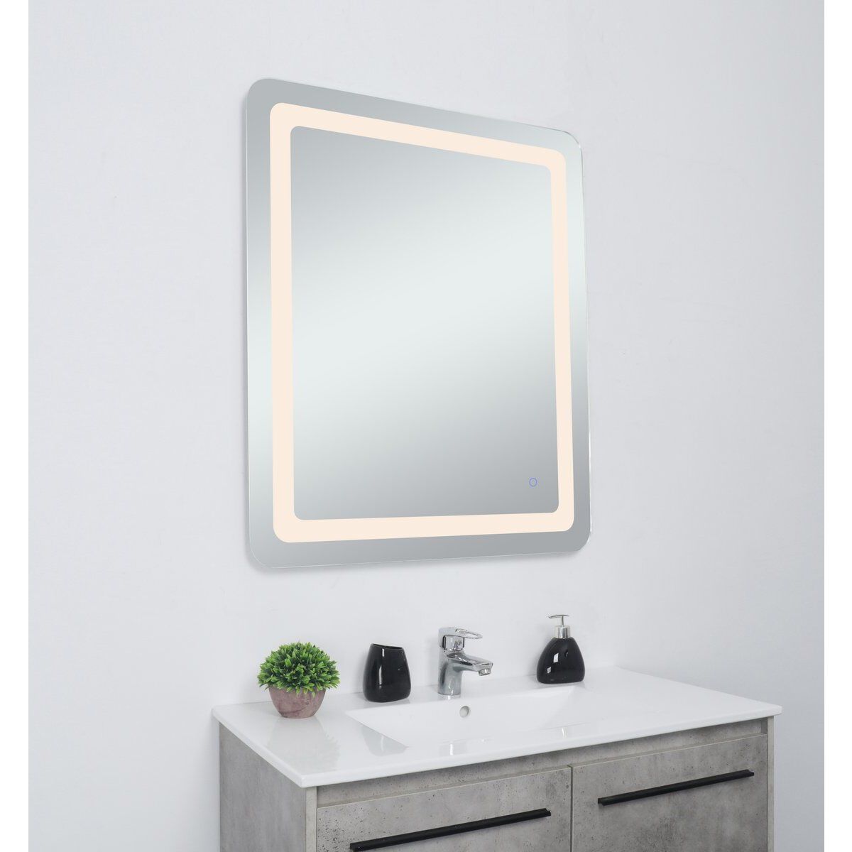 Genesis 36 X 30 inch Glossy White LED Mirror