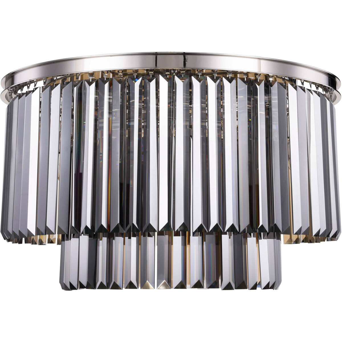 Sydney 8 Light 31.5 inch Polished nickel Flush Mount Ceiling Light in Silver Shade, Urban Classic