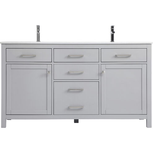 Lewis 60 X 22 X 34 inch Grey Vanity Sink Set