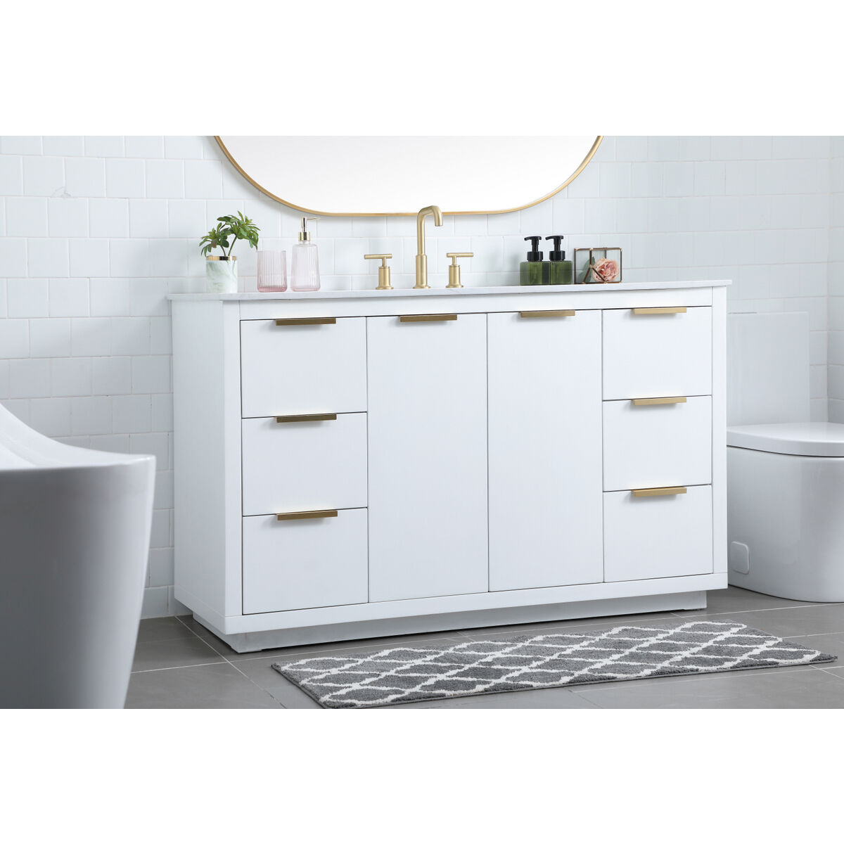 Blake 54 X 22 X 34 inch White Vanity Sink Set