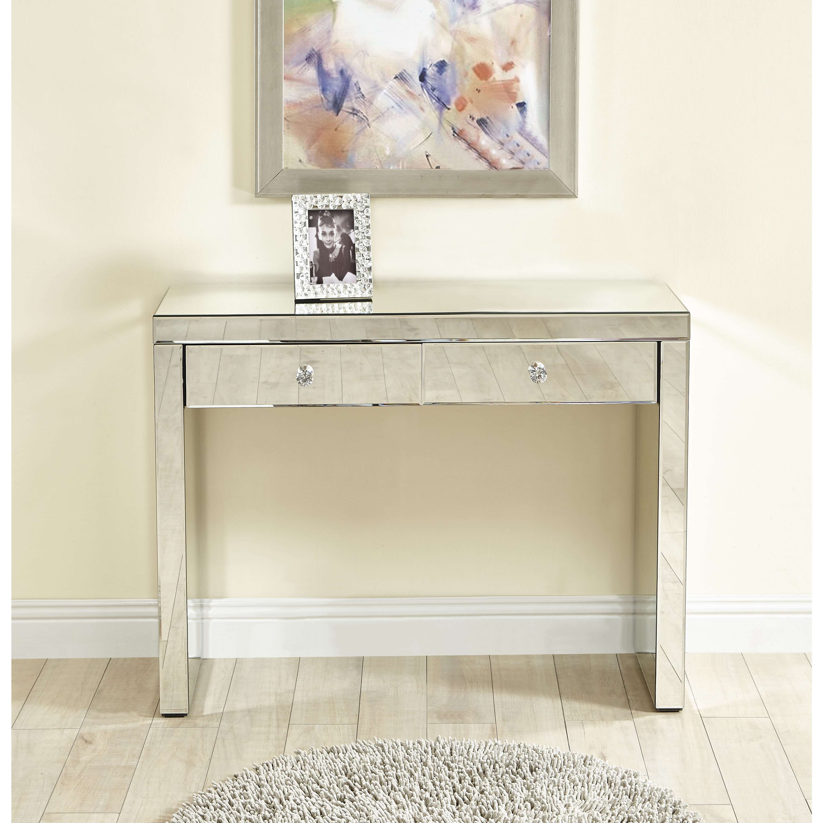 Contempo 39 inch Clear Mirror Console Table