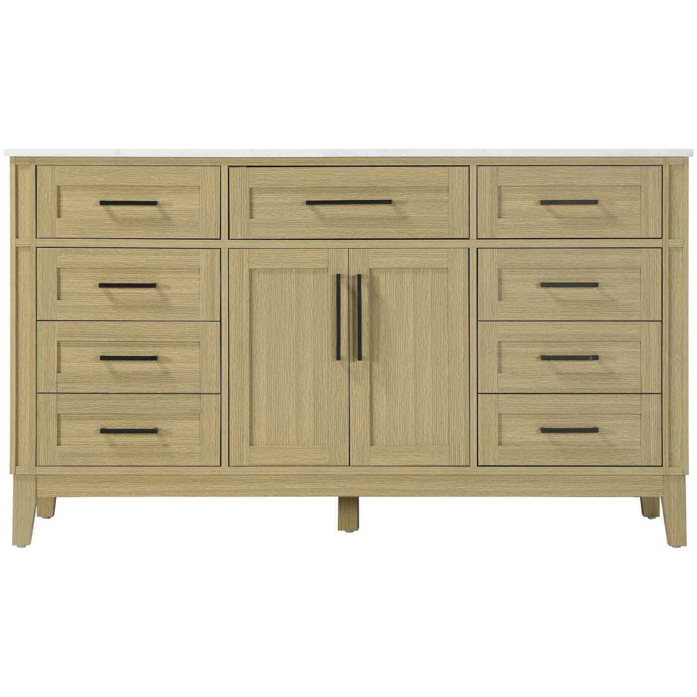 Virginia 60 X 35 inch Honey Brown Bathroom Vanity Cabinet