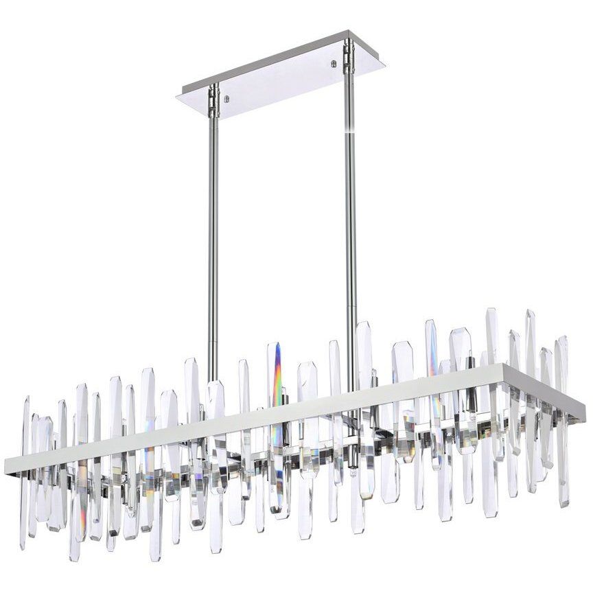 Serena 24 Light 42 inch Chrome Linear Chandelier Ceiling Light